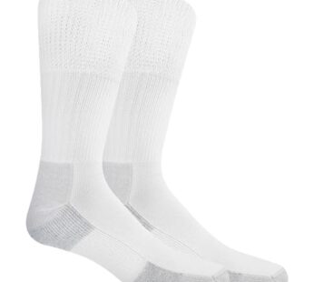 Dr. Scholl’s Men’s Advanced Relief BlisterGuard Work Crew Socks 2 Pair, White, Shoe Size: