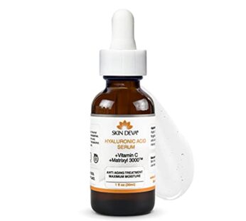 SKIN DEVA 1 oz Serum Vitamin C and Hyaluronic Acid Serum for Face + Matrixyl 3000 Anti Agi