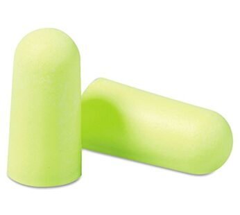 3M Ear Plugs, 200 Pairs/Box, E-A-Rsoft Yellow Neons 312-1250, Uncorded, Disposable, Foam,