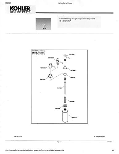 Kohler 1039513 Bottle For Soap Lotion Dispensers,White - Image 6