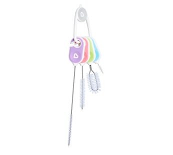Munchkin Details Bottle and Cup Cleaning Brush 4 Piece Set with Key Ring