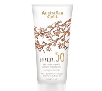 Australian Gold Botanical Sunscreen Mineral Lotion, Broad Spectrum, Water Resistant, SPF 5
