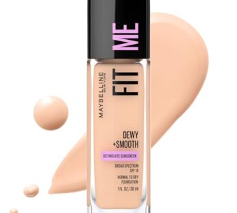 Maybelline Fit Me Dewy + Smooth Liquid Foundation Makeup, Ivory, 1 Count (Packaging May Va