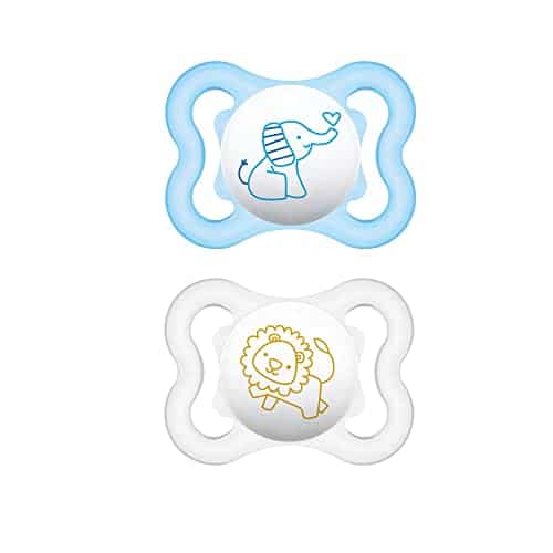 MAM Mini Air Pacifiers, Sensitive Skin Pacifier 0-6 Months for Breastfed Babies, Baby Boy