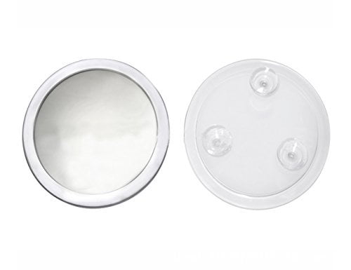 EMILYSTORES 5X Magnifying Cosmetic Mirror Clear Frame with 3 Suction Cups Fixture 7" Makeu