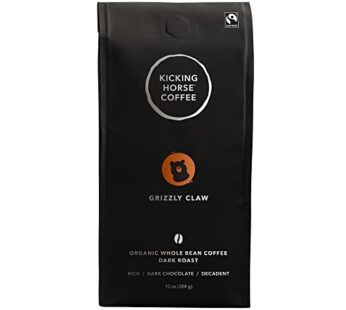 Kicking Horse Coffee, Grizzly Claw, Dark Roast, Whole Bean, 10 Oz – Certified Organic, Fai