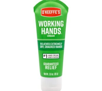 O’Keeffe’s Working Hands Hand Cream, Relieves and Repairs Extremely Dry Hands, 3 oz Tube,