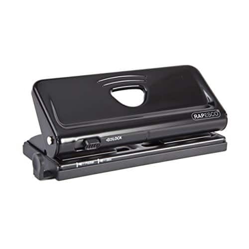 Rapesco Adjustable 6-Hole Punch for Planners and 6-Ring Binders - Black, 1 (1342) - Image 2