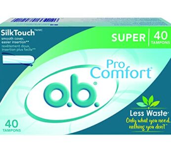 o.b. Pro-Comfort Non-Applicator Tampons, Super Absorbancy, 40 Count (Pack of 1)