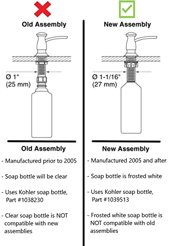 Kohler 1039513 Bottle For Soap Lotion Dispensers,White - Image 3