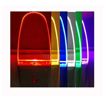 GREENIC 2 Pack Multicolor Night Lights, 7 Color Cycle, Plug in, Auto on Off, 0.5w LED Nigh