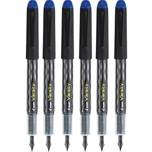 PILOT Varsity Disposable Fountain Pens, Blue Ink, Medium Point, Pack of 6 - Image 2