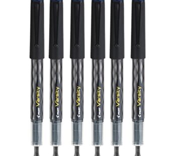 PILOT Varsity Disposable Fountain Pens, Blue Ink, Medium Point, Pack of 6
