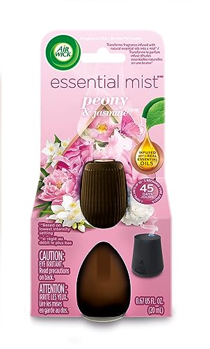 Air Wick Essential Mist Refill, 1 ct, Peony and Jasmine, Essential Oils Diffuser, Air Fres