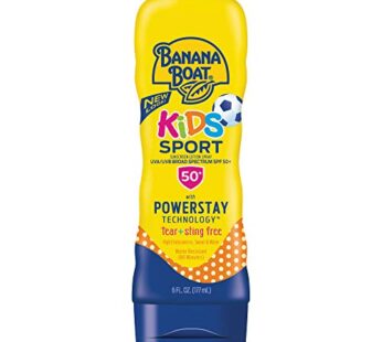 Banana Boat Kids Sport Tear-Free Sunscreen Spray, Kids Sport – SPF 50 – 6oz, Lotion