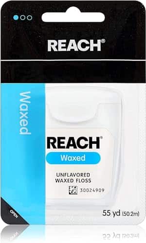 REACH Unflavored Waxed Dental Floss, 55 yds (Pack of 2)