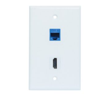 BUPLDET HDMI and Ethernet Wall Plate – 4K HDMI RJ45 Cat6 Keystone Jack Network Wall Plate