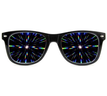 GloFX Ultimate Diffraction Glasses – Black – 3D Prism Effect EDM Rainbow,Black,