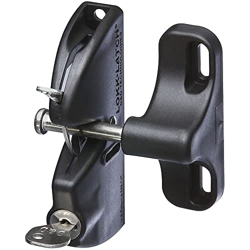 National Hardware V6201 LTCH BLK N346-201 4-9/16" LokkLatch Automatic Keyed Gate Lock Latc