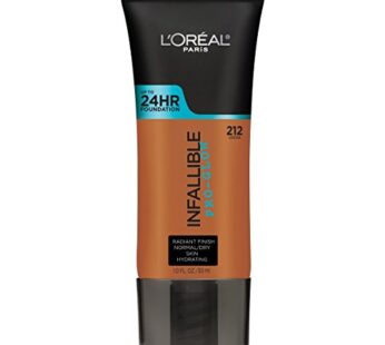L’Oreal Paris Makeup Infallible Up to 24HR Pro-Glow Foundation, Cocoa, 1 fl oz.