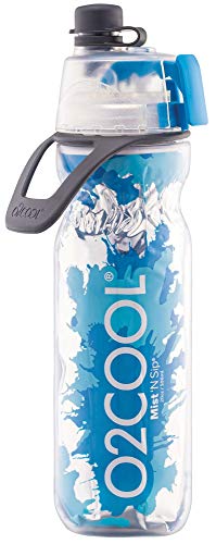 O2COOL ArcticSqueeze Insulated Mist 'N Sip Squeeze Bottle 20 oz., Blue/Blue Splash - Image 2