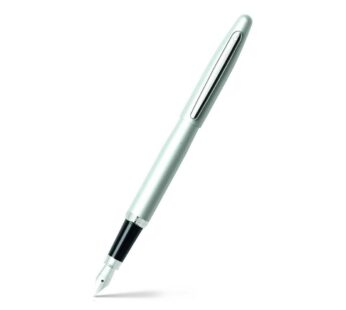 Sheaffer VFM Strobe Silver Fountain Pen with Chrome Trim and Fine Nib