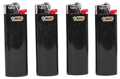 Lot of 4 Bic Ebony Jet Black Full Size Lighters New