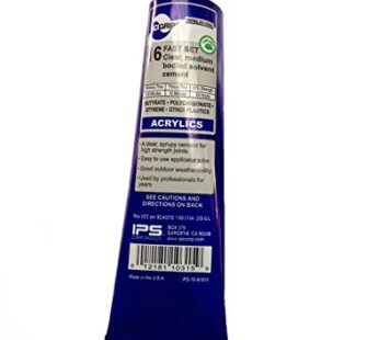 SCIGRIP 10315 16 Acrylic Plastic Cement, Low-VOC, Medium Bodied and Fast-Setting, Clear, 5