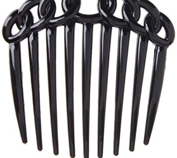 Caravan 9 Teeth Chain Like Design Black French Twist Comb, 0.5 Ounce