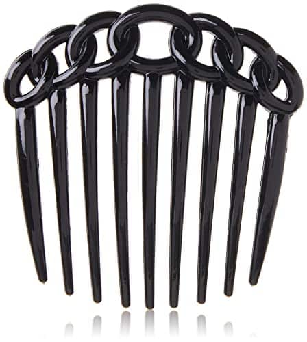 Caravan 9 Teeth Chain Like Design Black French Twist Comb, 0.5 Ounce