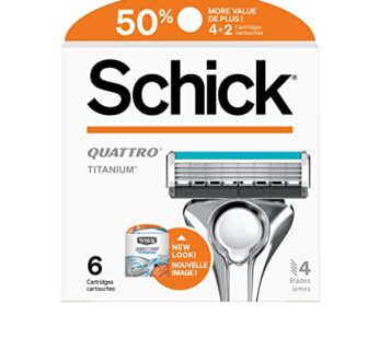 Schick Quattro Titanium Refills Schick Quattro Refills, Men s Razor Refills, 6 Count
