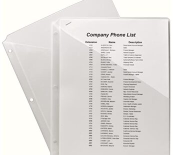 Avery Binder Pockets for 3 Ring Binders, Clear, Pack of 5 Binder Pockets (75243)