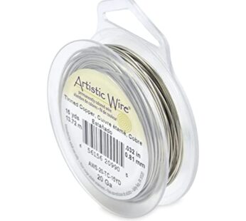 Artistic Wire, 20 Gauge Tarnish Resistant Tinned Copper Craft Jewelry Wrapping Wire, Silve