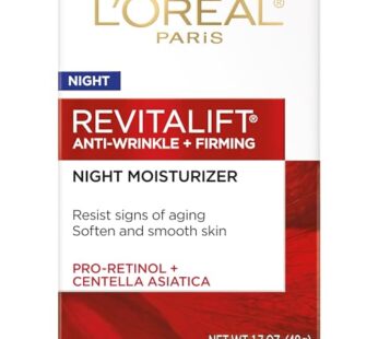 L’Oreal Paris, RevitaLift Anti-Wrinkle + Firming Night Cream Moisturizer 1.7 oz (Pack of 2