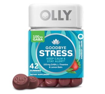 OLLY Goodbye Stress Gummy, GABA, L-Theanine, Lemon Balm, Stress Relief Supplement, Berry –