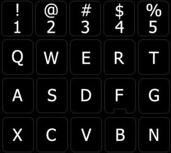 Online-Welcome Replacement English US Keyboard Sticker Black Background