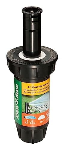Rain Bird 1802HDS Professional Dual Spray Pop-Up Sprinkler, 180 Half Circle Pattern, 8' -