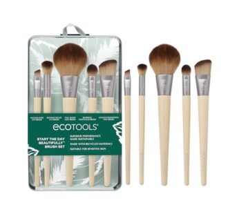 EcoTools Start The Day Beautifully 6 Piece Makeup Brush Set, Makeup Brushes For Eyeshadow,