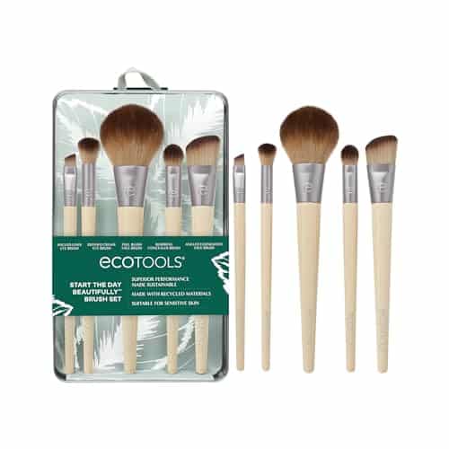 EcoTools Start The Day Beautifully 6 Piece Makeup Brush Set, Makeup Brushes For Eyeshadow,