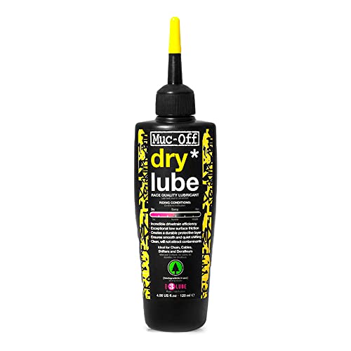 Muc-Off Dry Chain Lube, 120 Milliliters - Biodegradable Bike Chain Lubricant Suitable for