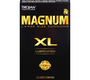 Trojan Magnum XL Large Size Lubricated Condoms – 12 Count
