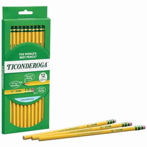Ticonderoga Wood-Cased Pencils, Unsharpened, 2 HB Soft, Yellow, 12 Count - Image 4