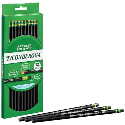 Ticonderoga Wood-Cased Pencils, Unsharpened, 2 HB Soft, Black, 12 Count - Image 4