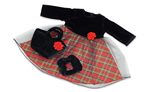 Emily Rose 18" Doll Clothes - 18" Doll Holiday Dress with Black Velvet Top | 18-in Doll Pa - Image 4