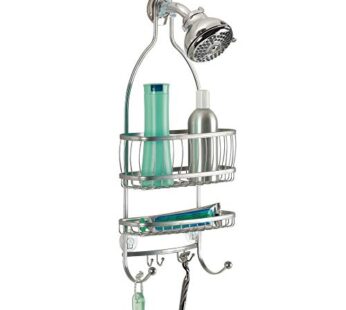 iDesign Metal Extra-Wide Hanging Shower Caddy, The York Collection 10″ x 4″ x 22″, Silve