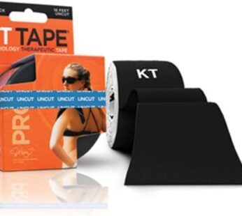 KT Tape, Pro Synthetic Kinesiology Athletic Tape, 16? Uncut Roll, Jet Black