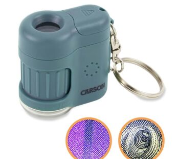 Carson MicroMini 20x LED Lighted Pocket Microscope with Built-In UV and LED Flashlight – B