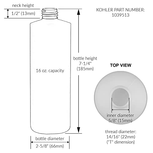 Kohler 1039513 Bottle For Soap Lotion Dispensers,White - Image 2
