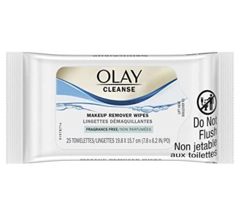 Olay Cleanse Makeup Remover Wipes, Fragrance Free, 25 count