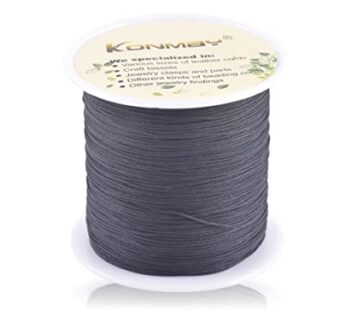 KONMAY 1 Roll 150yd Nylon Bracelet Making String, Braided 0.4mm Nylon Shamballa Macram /Be